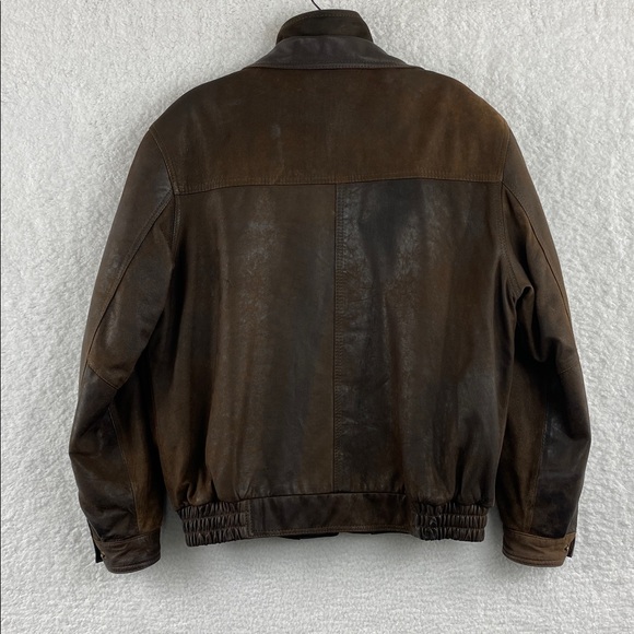 Vintage Columbia Brown Leather Bomber / Flight Jacket, Men’s Medium - Picture 8 of 17